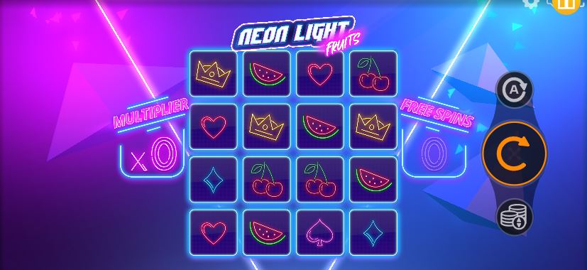 Win free spins and multipliers in neon style slot